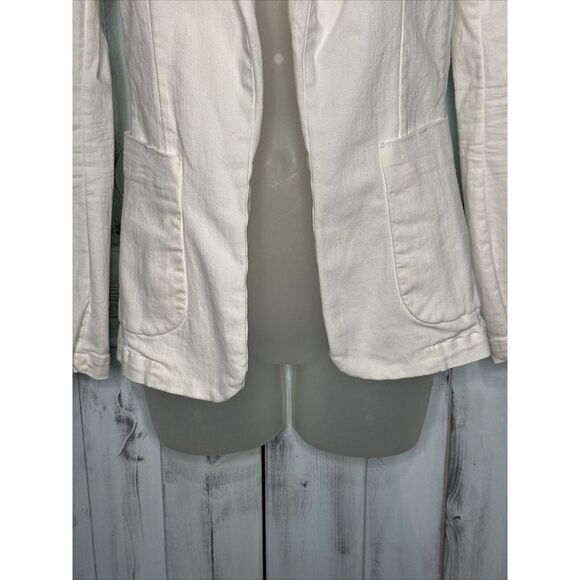 Frank‎ & Eileen Dublin Open Tailored Blazer Italian Performance Denim White XXS - Picture 2 of 16